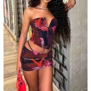 BRAND NEW MESH BUSTIER AND MESH MINI SKIRT